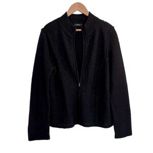GNW felted wool zip up cardigan